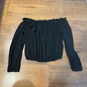 Brandy Melville Black Off-Shoulder Blouse
